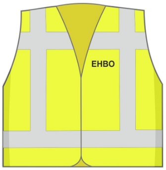 Veiligheidsvest met opdruk EHBO Geel